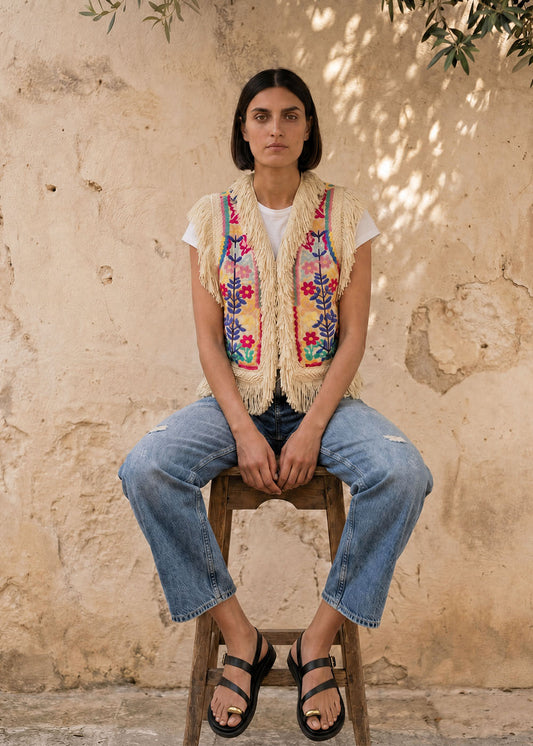 GILET SANS MANCHES ANTIK BATIK RAINBOW