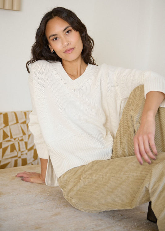 PULL COL V ESTHEME CACHEMIRE VIOLETTE WES344H