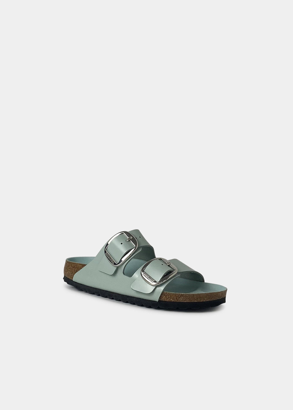 Mules Birkenstock Arizona BB en cuir naturel vernis high shine surf green, vue 2 – mules femme | Ann Tuil