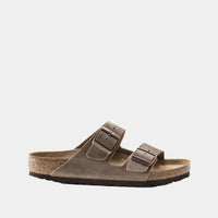 Mules Birkenstock Arizona BS en cuir huilé tabacco brown, vue de profil – mules femme | Ann Tuil