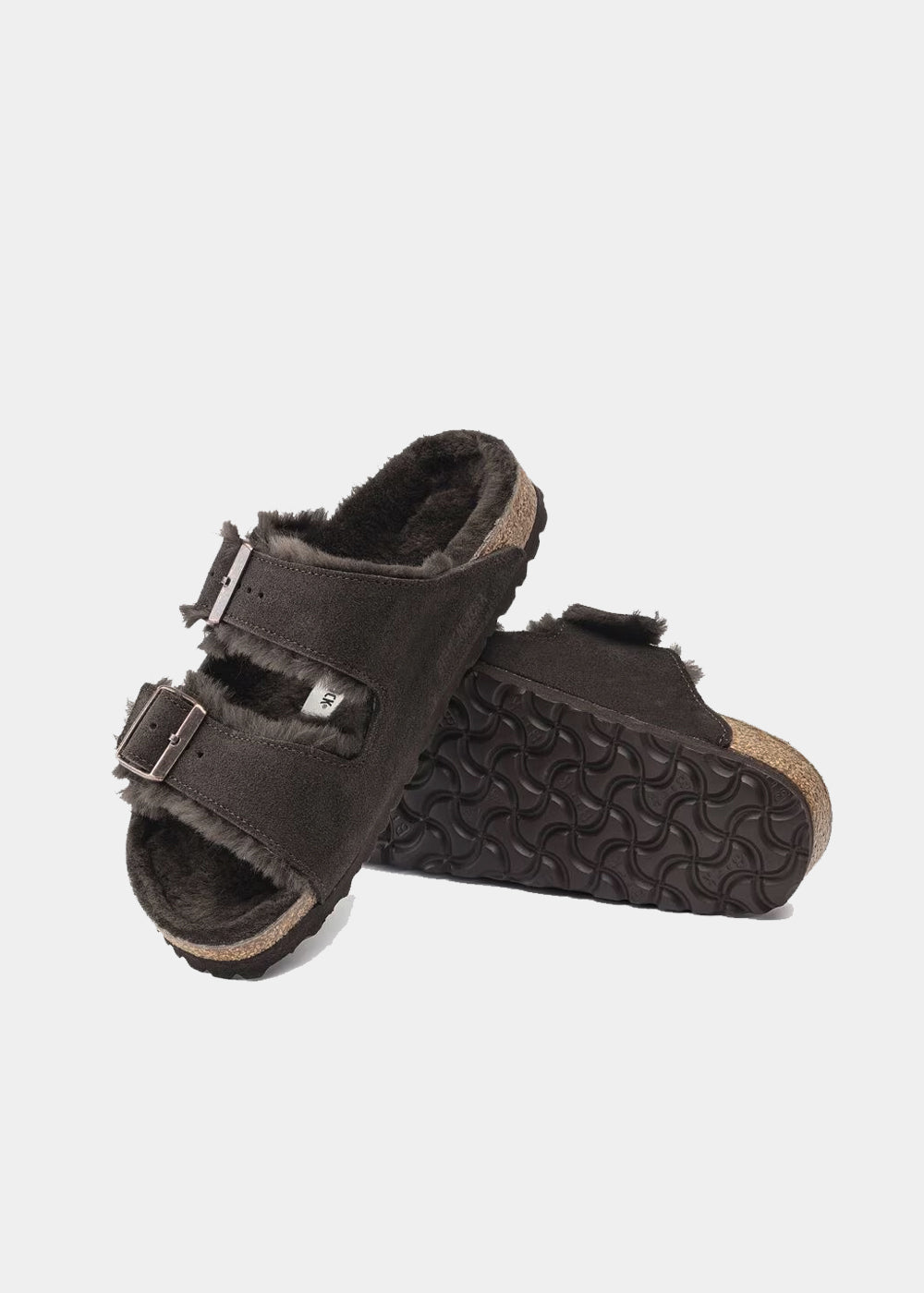 Mules Birkenstock Arizona Shearling en nubuck et fourrure marron, vue 6 – mules fourrées femme | Ann Tuil