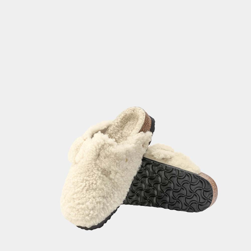 Sabots Birkenstock Boston BB Shearling Teddy Eggshell en mouton ecru, vue 5 – sabots fourrés femme | Ann Tuil