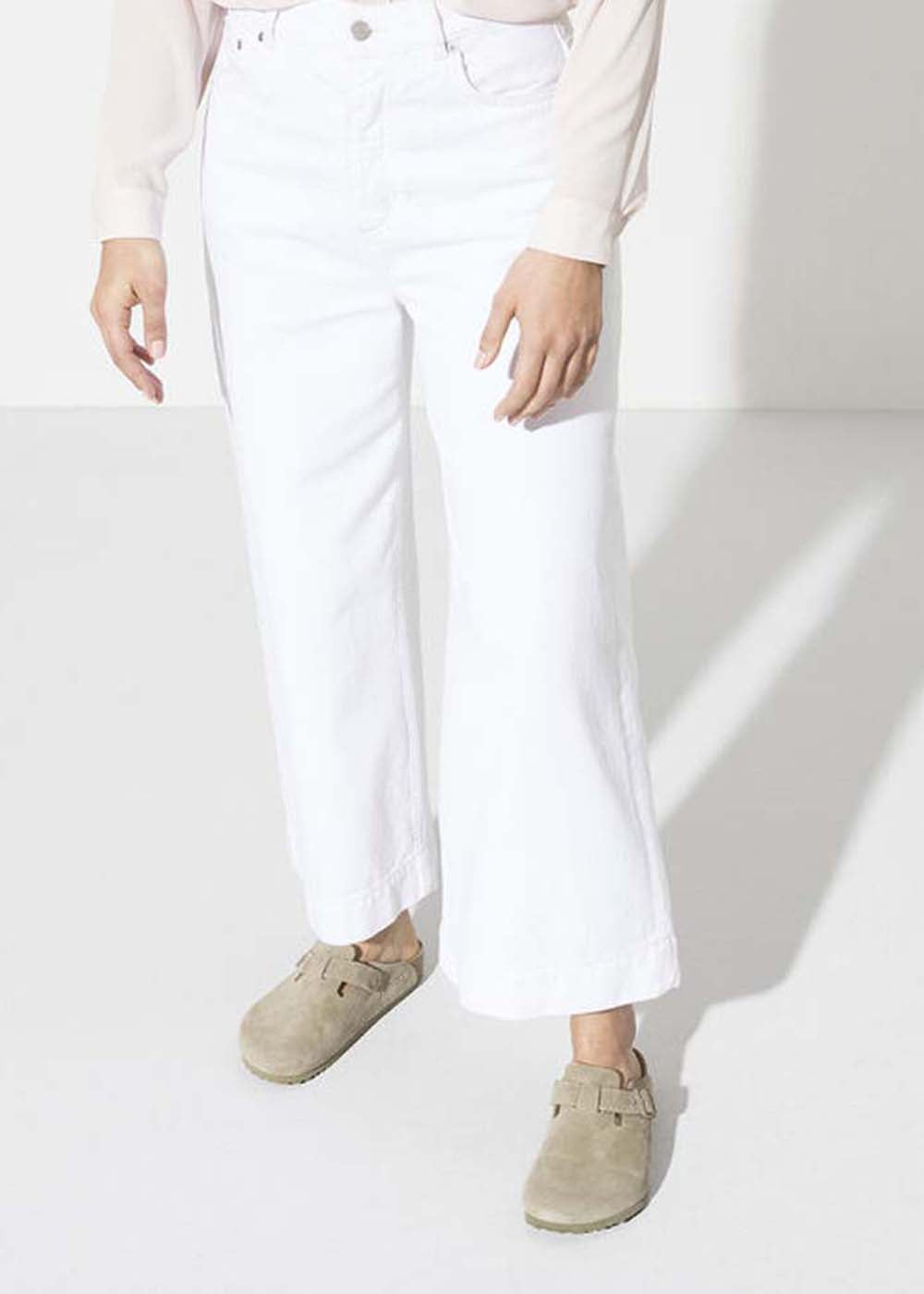 Sabots Birkenstock Boston BS en cuir velours faded kaki, vue 2 – sabots femme | Ann Tuil