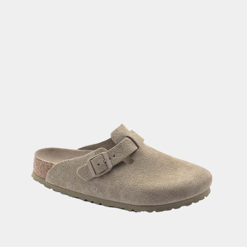 Sabots Birkenstock Boston BS en cuir velours faded kaki, vue 3 – sabots femme | Ann Tuil