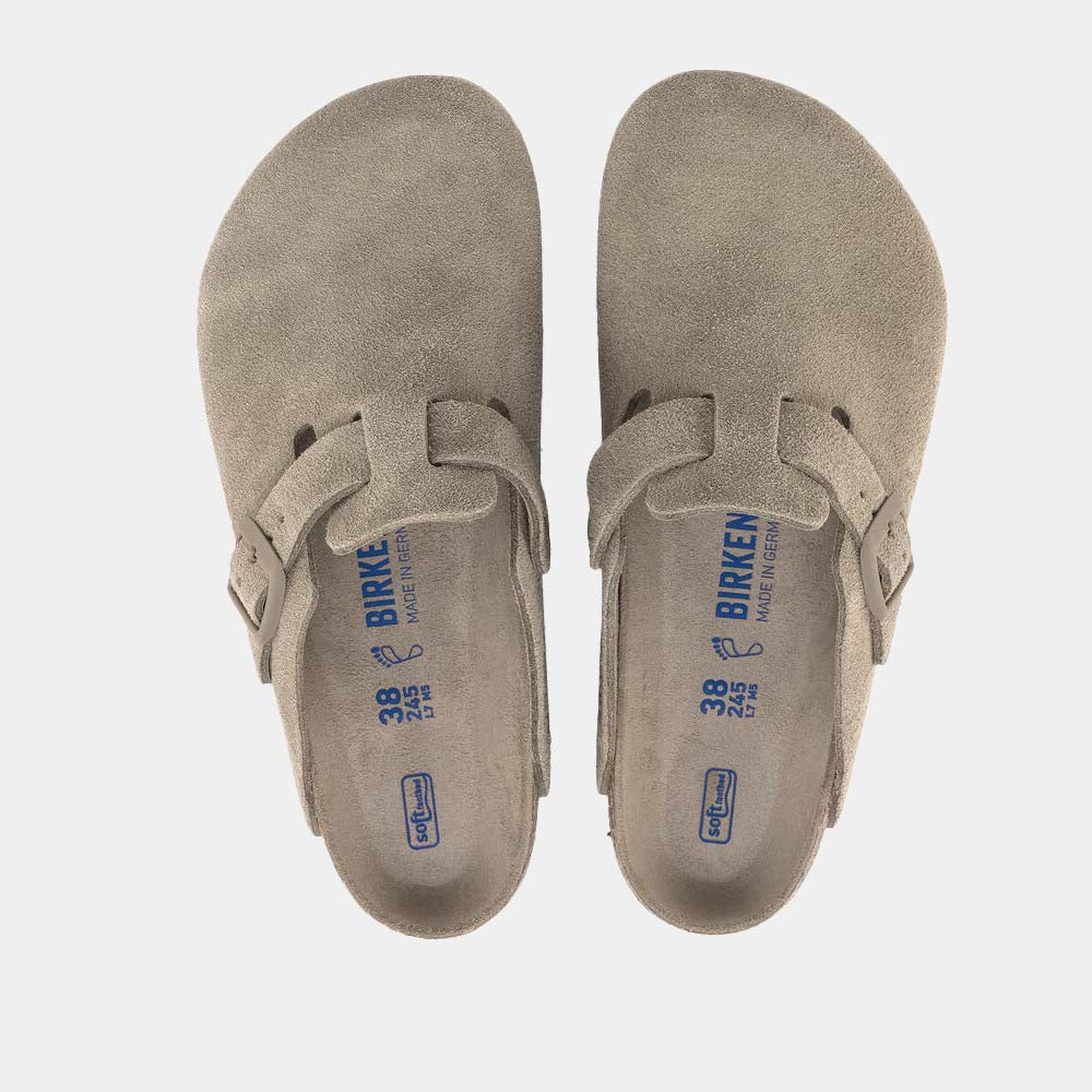 Sabots Birkenstock Boston BS en cuir velours faded kaki, vue 4 – sabots femme | Ann Tuil