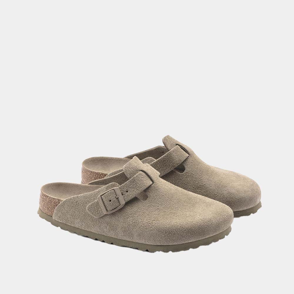 Sabots Birkenstock Boston BS en cuir velours faded kaki, vue 5 – sabots femme | Ann Tuil