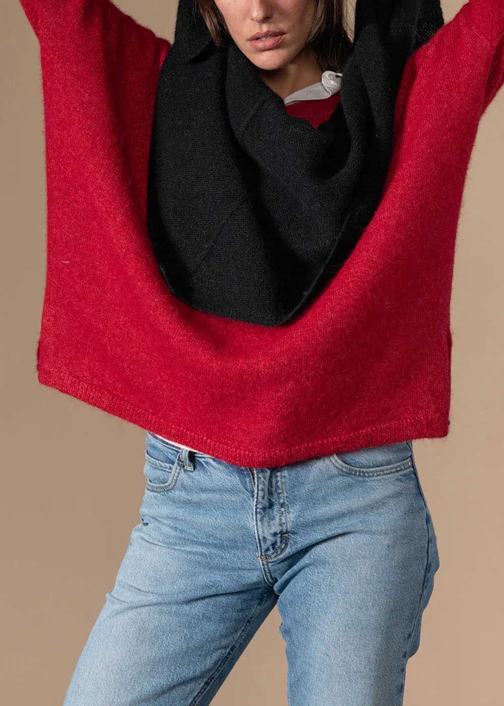 ECHARPE BANDANA ANN TUIL CERISE