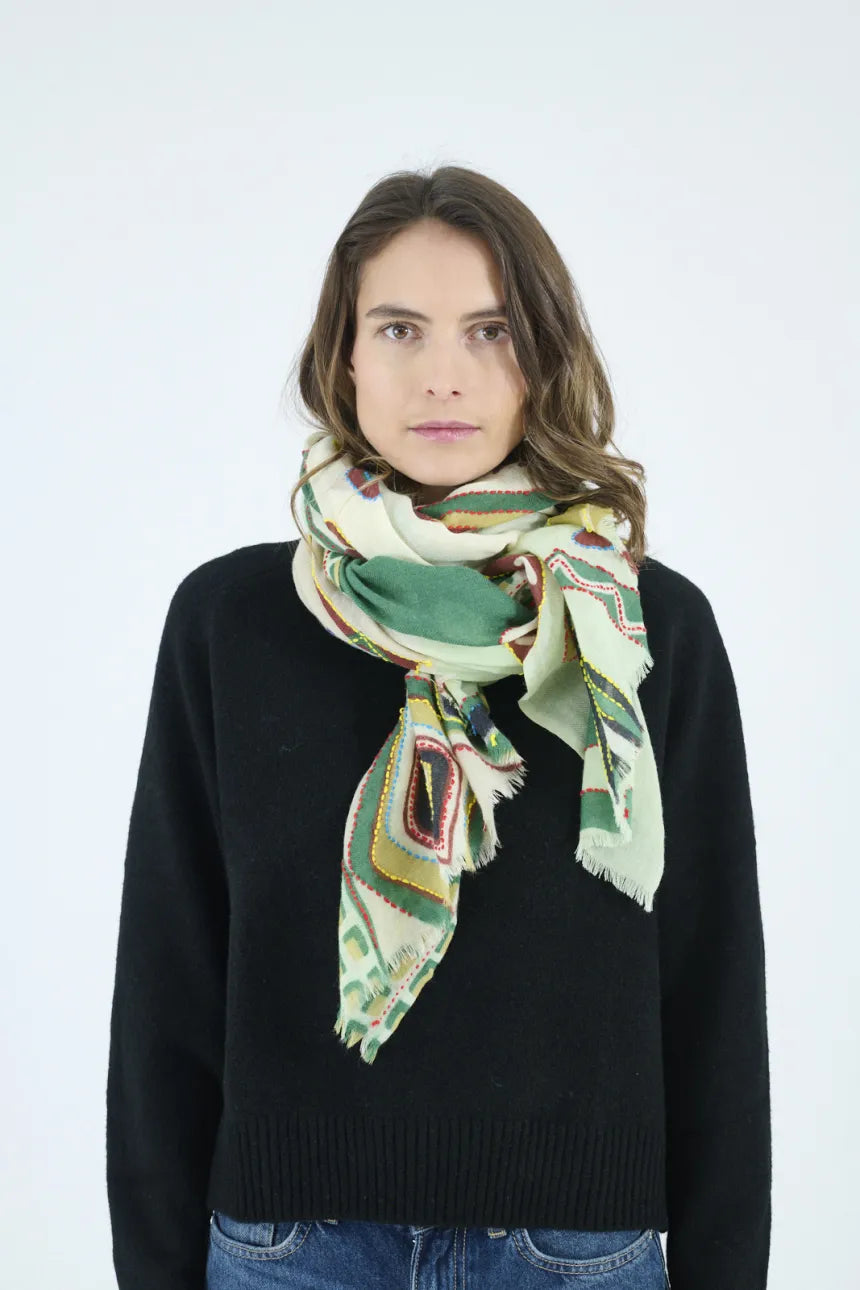 Foulard Storiatipic Ary vert