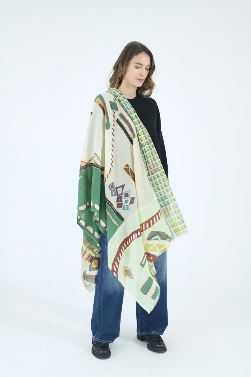 Foulard Storiatipic Ary vert
