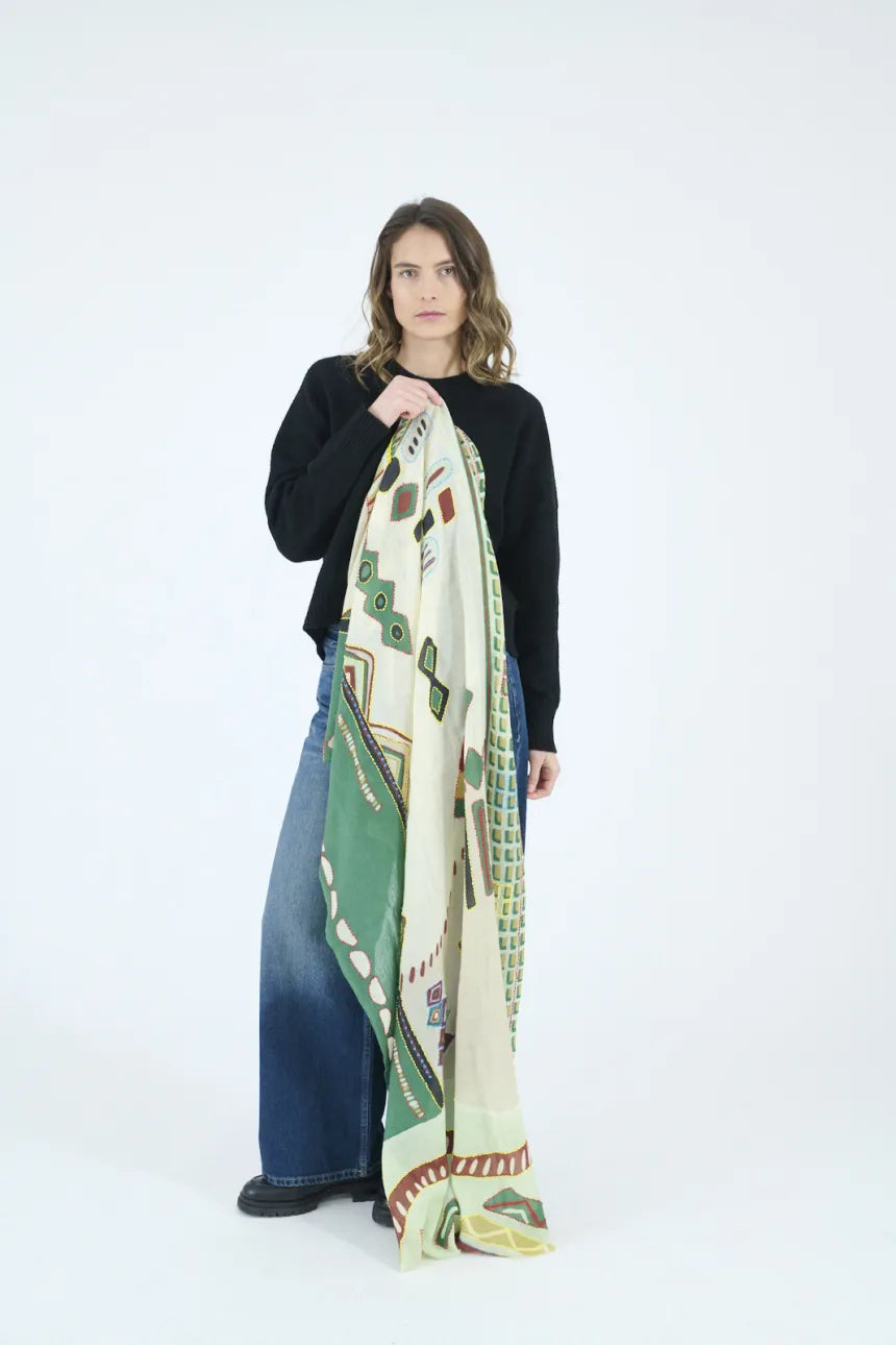 Foulard Storiatipic Ary vert