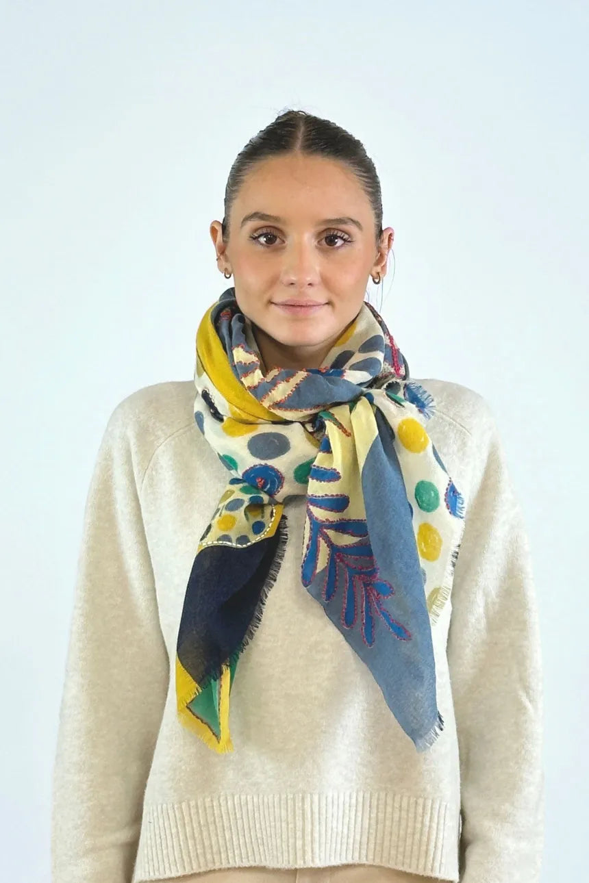 Foulard Storiatipic Atis bleu