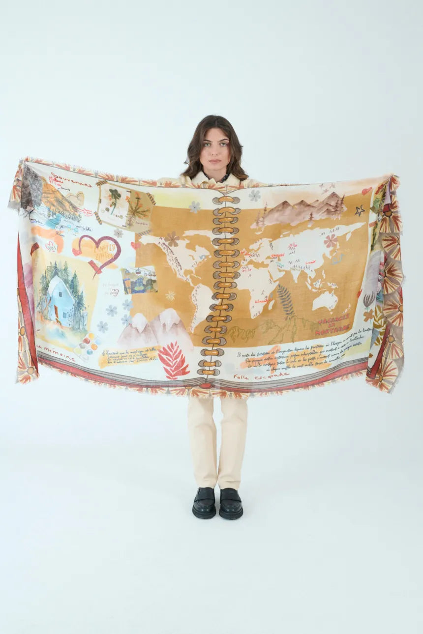Foulard Storiatipic Mona brique