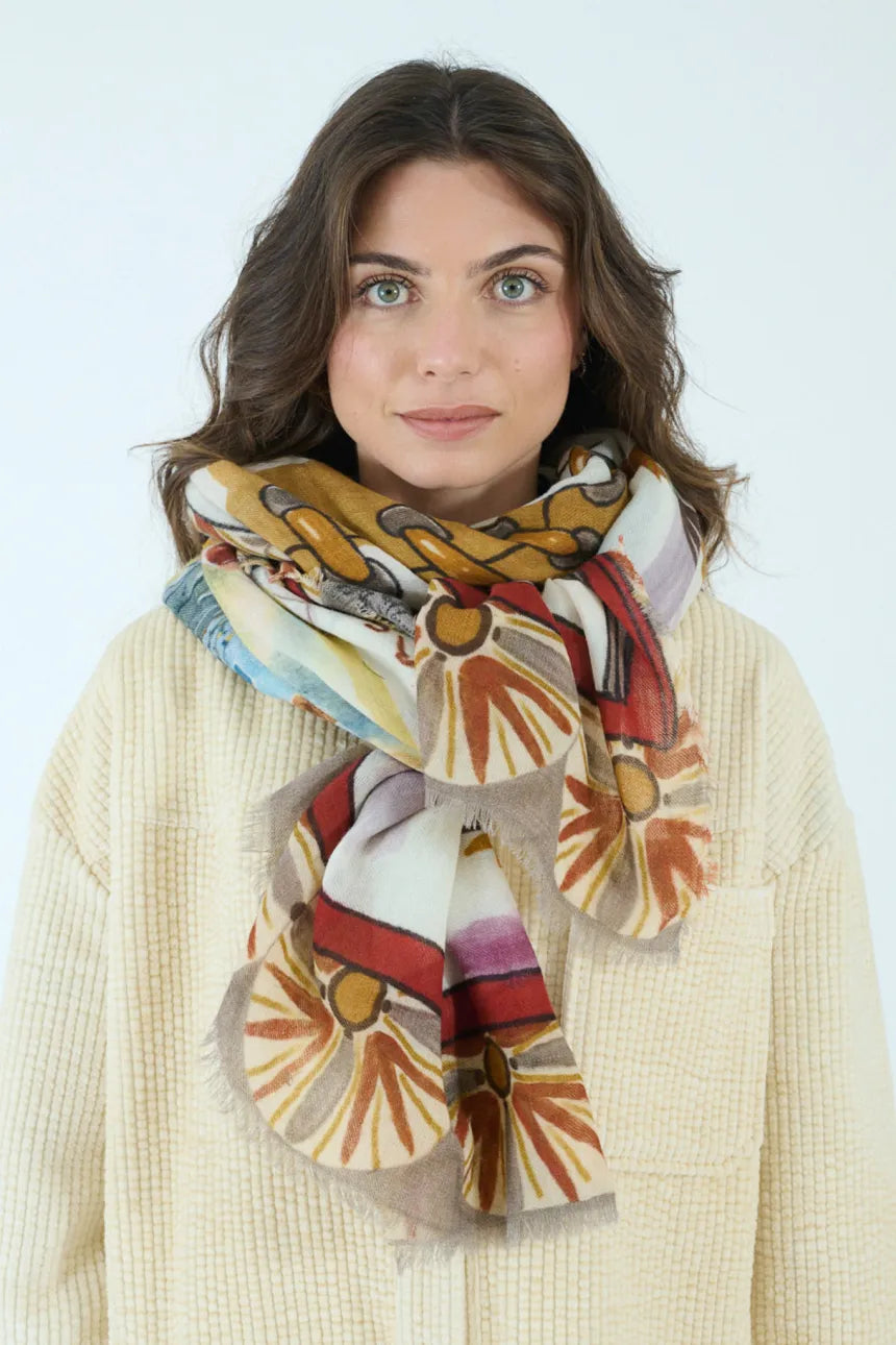 Foulard Storiatipic Mona brique