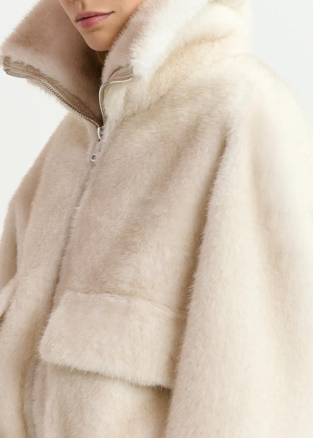 Blouson aviateur Essentiel Antwerp Genz blanc cassé, vue 5 – blouson aviateur femme | Ann Tuil