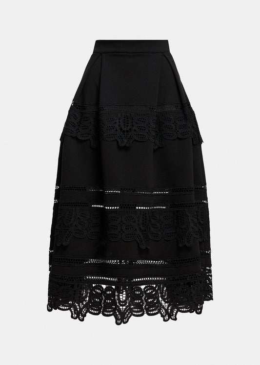 Jupe longue Essentiel Antwerp Kommon noir, vue 1 – jupe longue femme | Ann Tuil