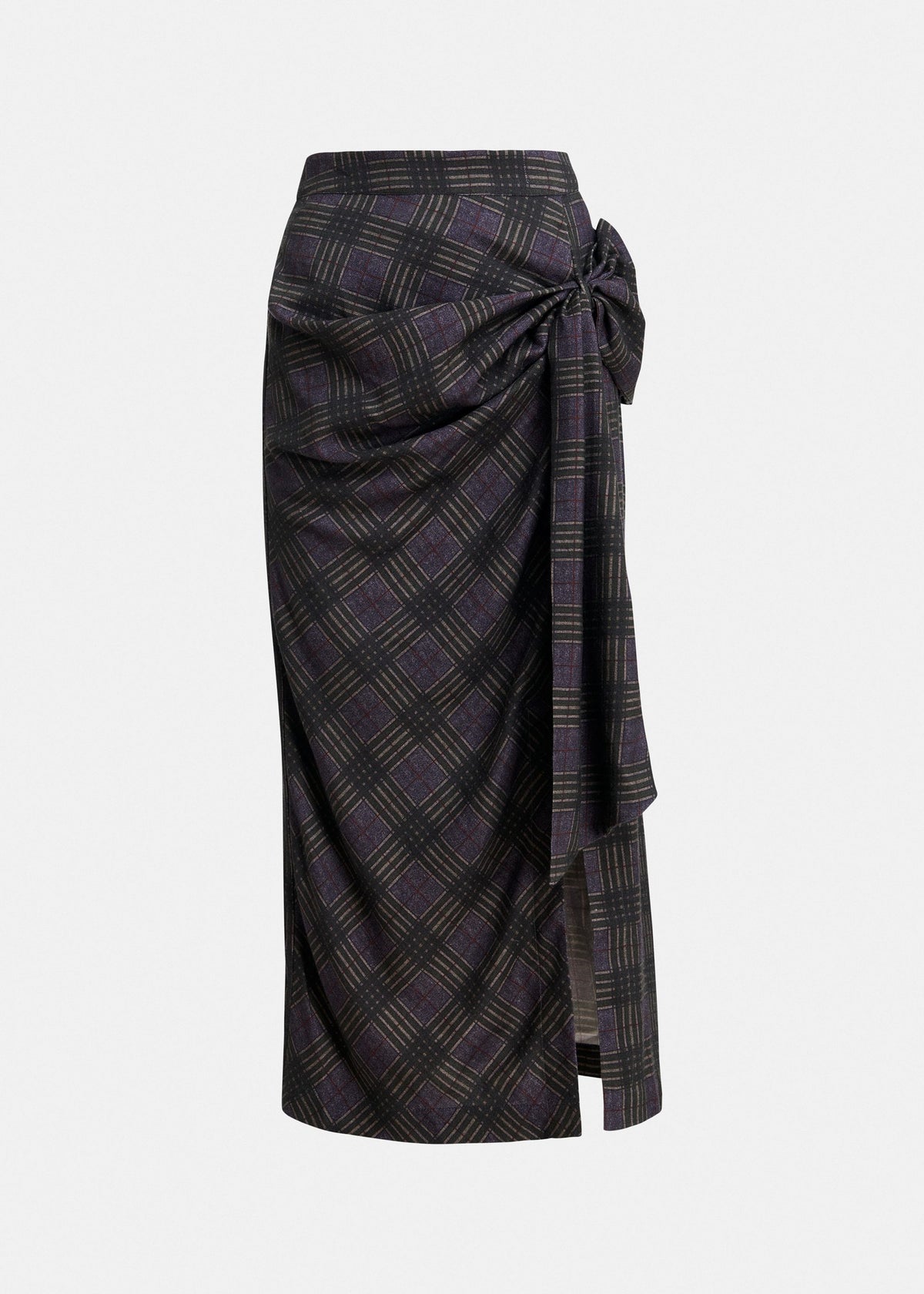 Jupe mi-longue Essentiel Antwerp Karm noir, gris et blanc cassé, vue 1 – jupe mi-longue femme | Ann Tuil