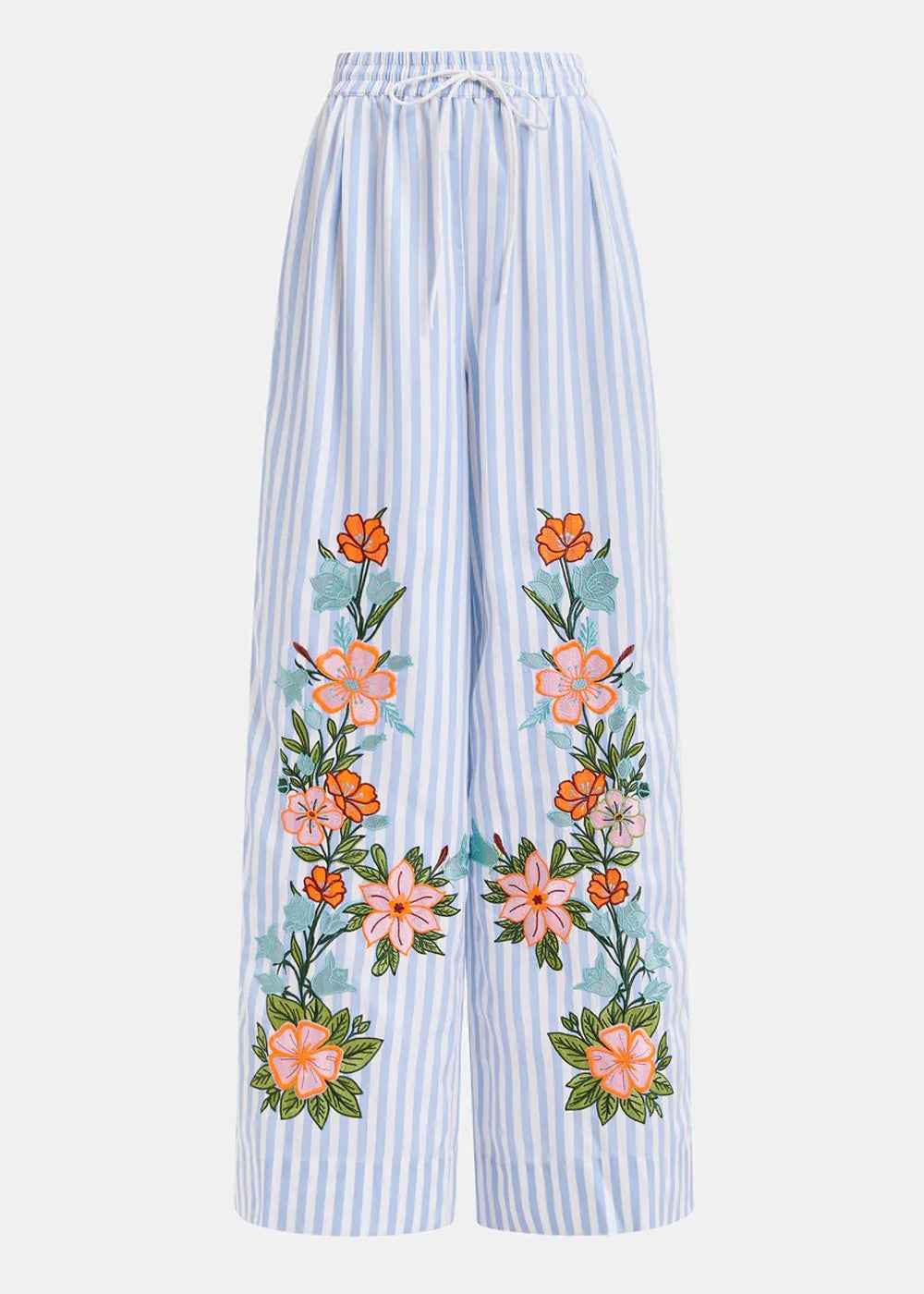 Pantalon Essentiel Antwerp Hevon2 Embroidered lake blue, vue 6 – pantalon femme | Ann Tuil
