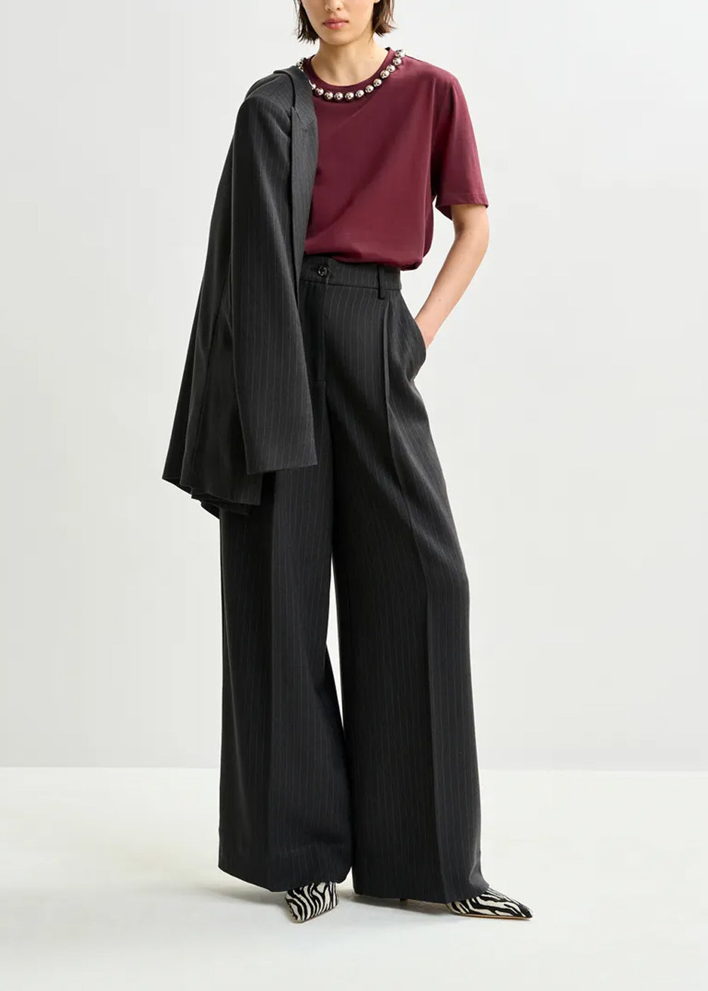 Pantalon Essentiel Antwerp Invest Wide Leg Pants noir, vue 3 – pantalon femme | Ann Tuil