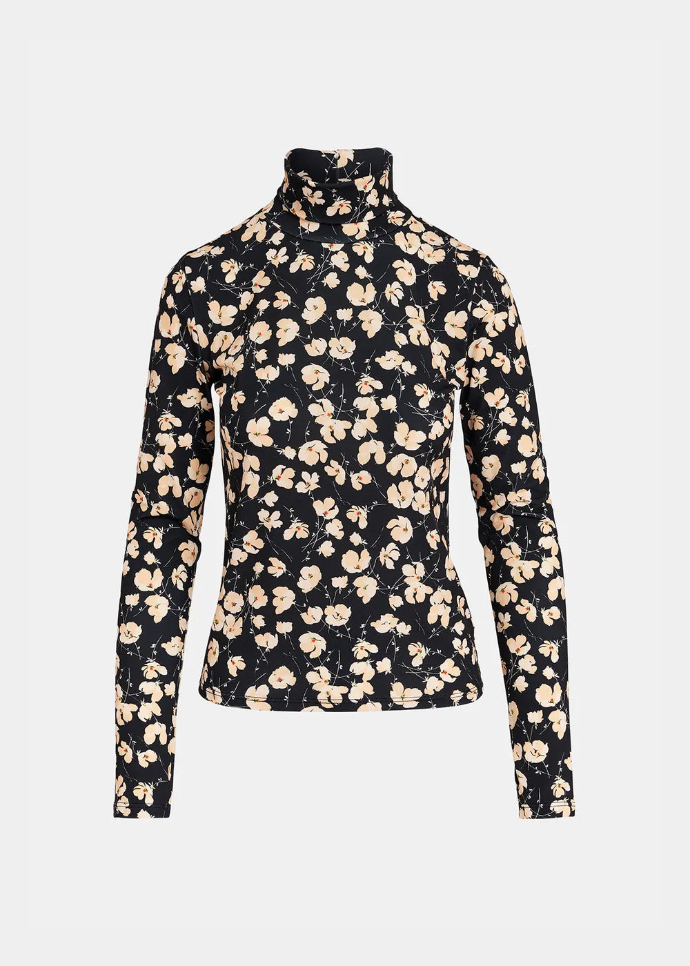 Pull Essentiel Antwerp Gilberto Printed Turtleneck blanc cassé, vue 8 – pull femme | Ann Tuil