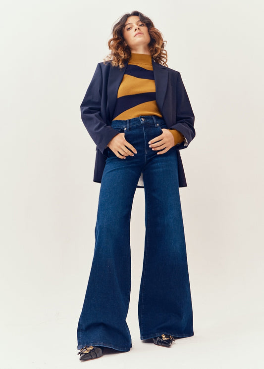 Pull Essentiel Antwerp Goose Wavy Knit Pull combo 4 toffee, vue 1 – pull femme | Ann Tuil