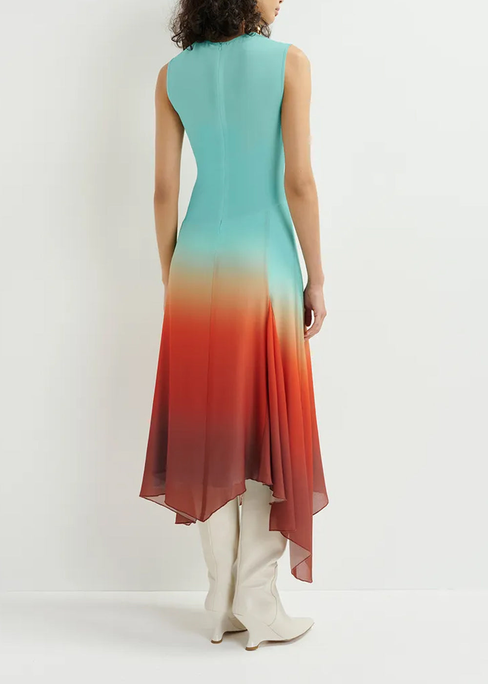 Robe Essentiel Antwerp Homerun tie et dye bleu clair orange, vue 6 – robe femme | Ann Tuil