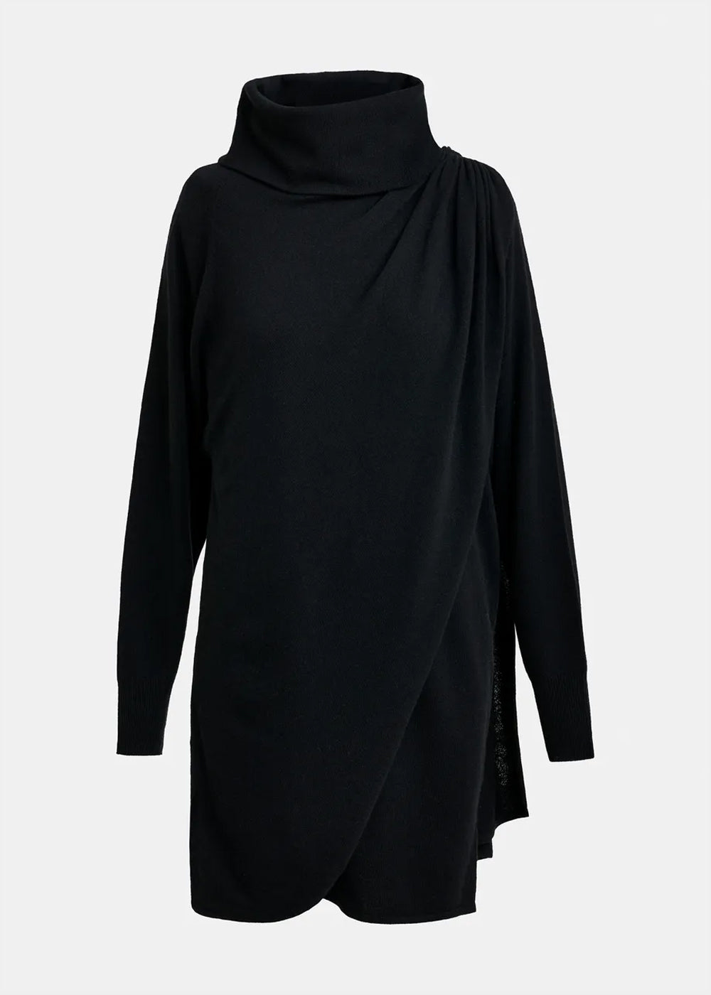 Robe Essentiel Antwerp Illow Knitted Dress With Scarf noir, vue 6 – robe femme | Ann Tuil