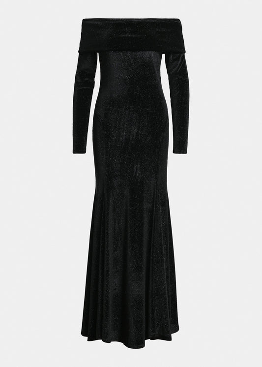 Robe longue Essentiel Antwerp Kellissimo noir, vue 1 – robe longue femme | Ann Tuil