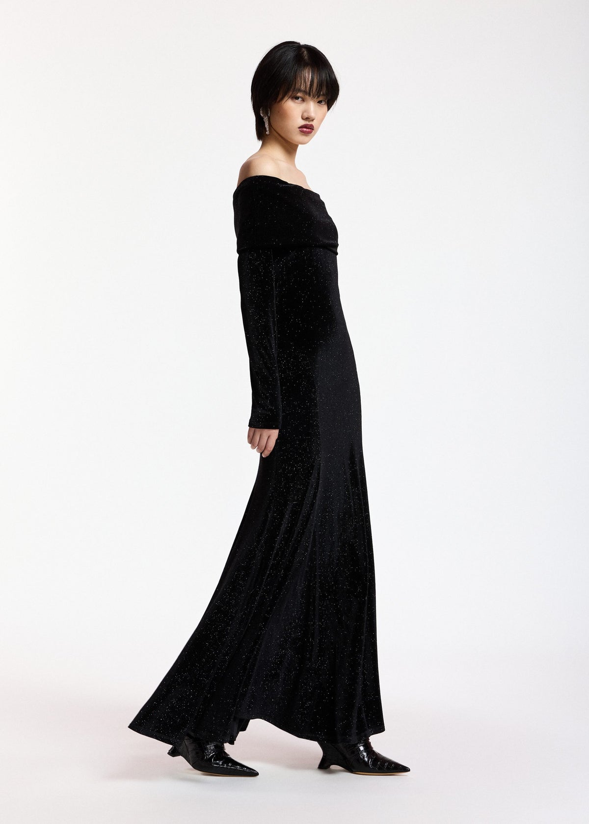 Robe longue Essentiel Antwerp Kellissimo noir, vue 6 – robe longue femme | Ann Tuil