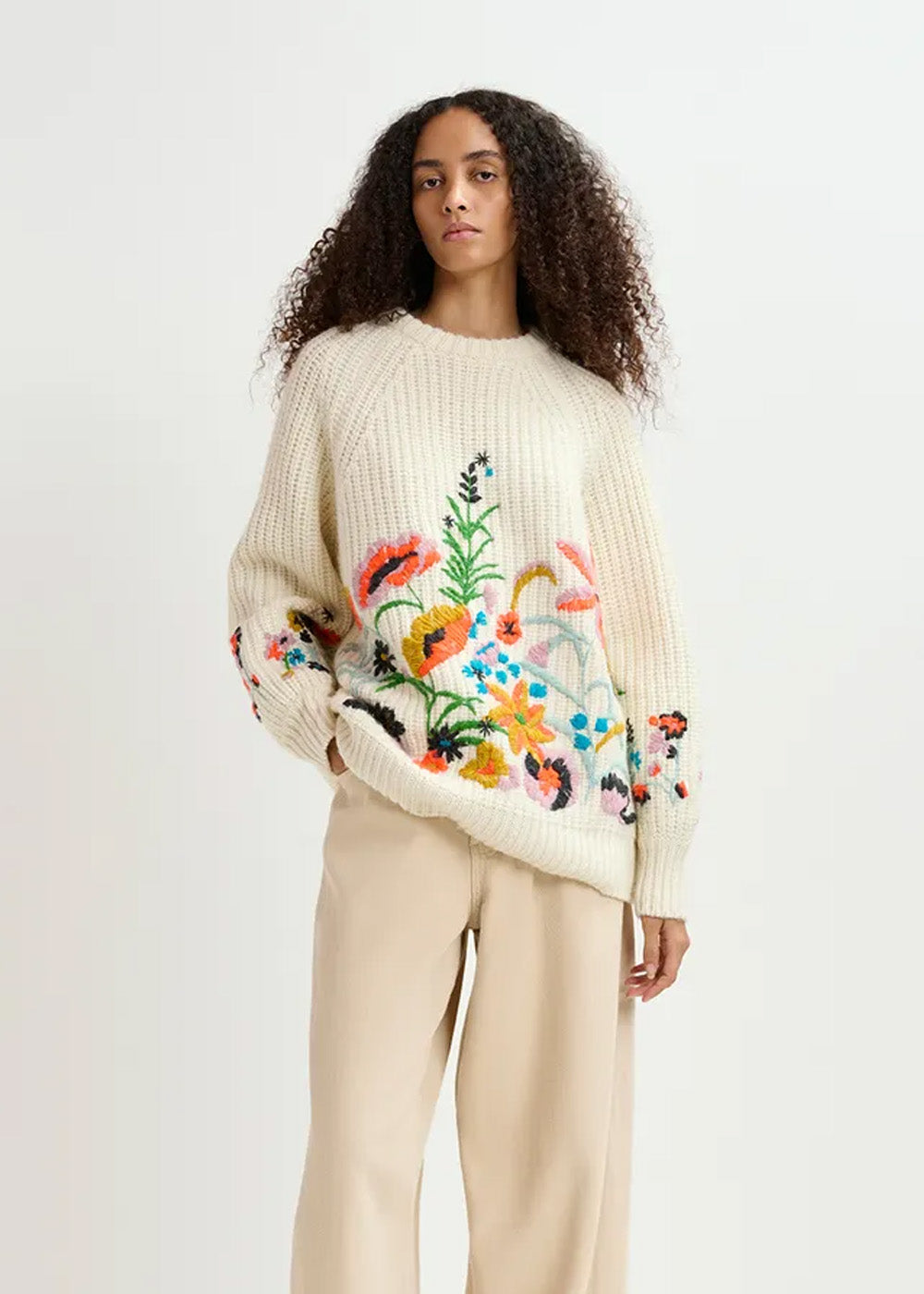 PULL ESSENTIEL ANTWERP GLOSSY EMBROIDERED KNIT PULL