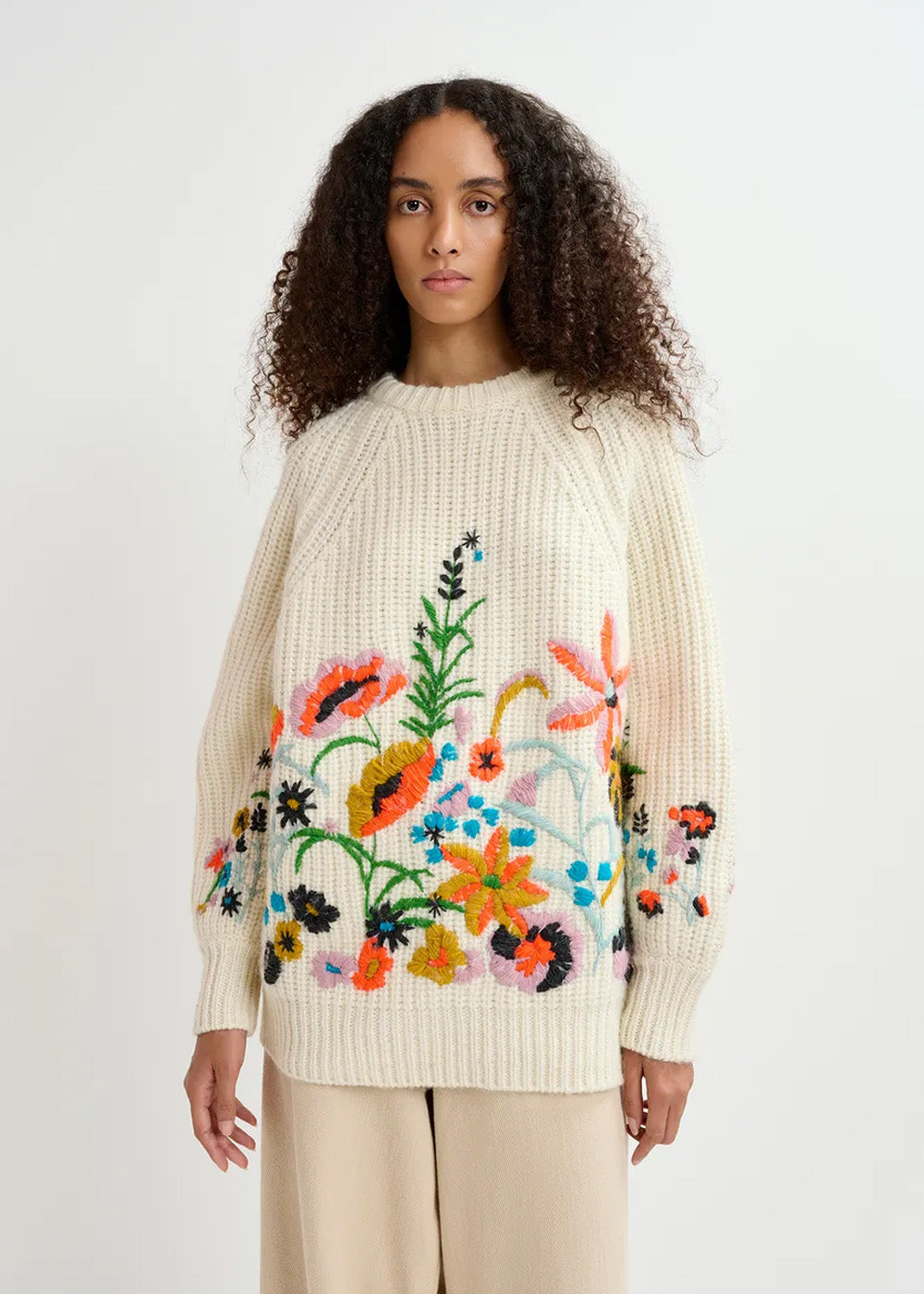 PULL ESSENTIEL ANTWERP GLOSSY EMBROIDERED KNIT PULL