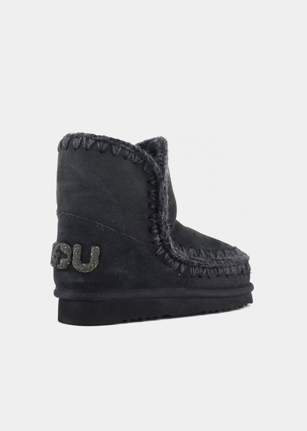 Boots Mou Eskimo 18 Glitter Logo en velours noir, vue 3 – boots femme | Ann Tuil