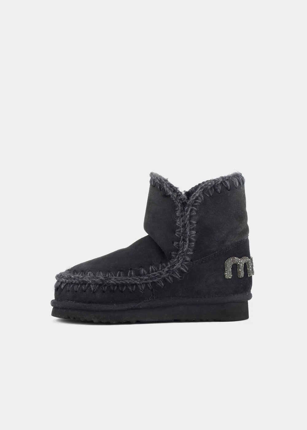 Boots Mou Eskimo 18 Glitter Logo en velours noir, vue 5 – boots femme | Ann Tuil