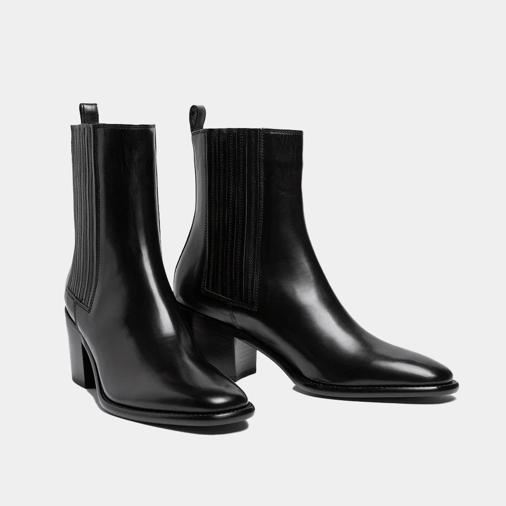 Boots Sartore Sable SR4428 en cuir noir, vue 3 – boots femme | Ann Tuil