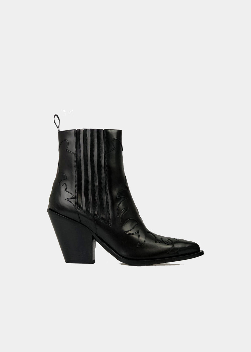 Boots Sartore Season SR3921 en cuir noir, vue de profil – boots femme | Ann Tuil