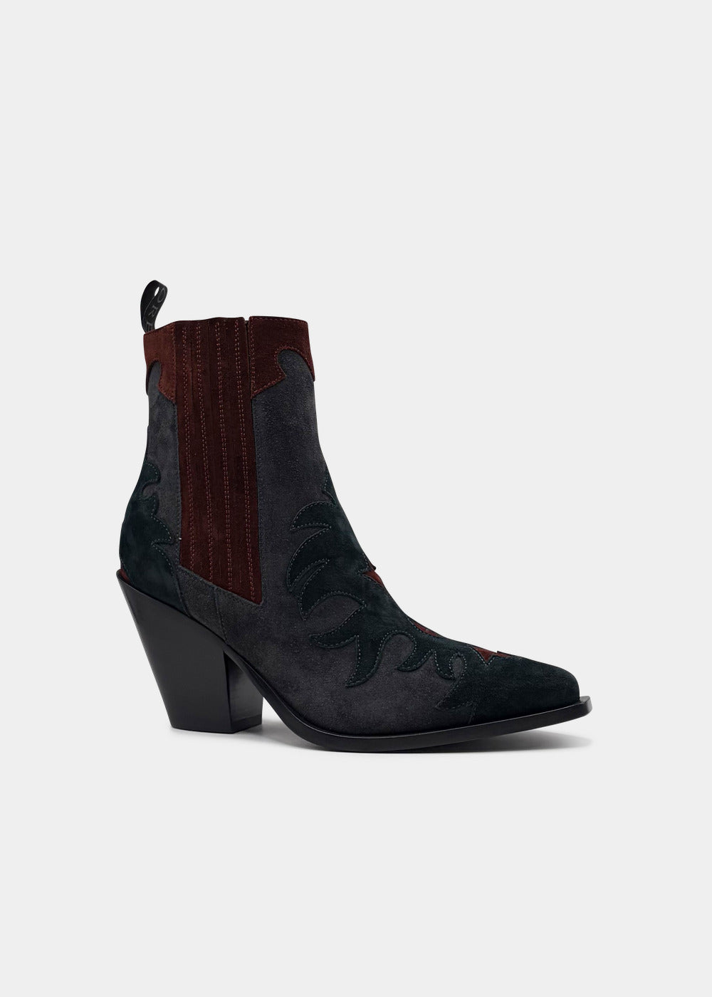 Boots Sartore Season SR3921 en velours gris, vert et bordeaux, vue 3 – boots femme | Ann Tuil