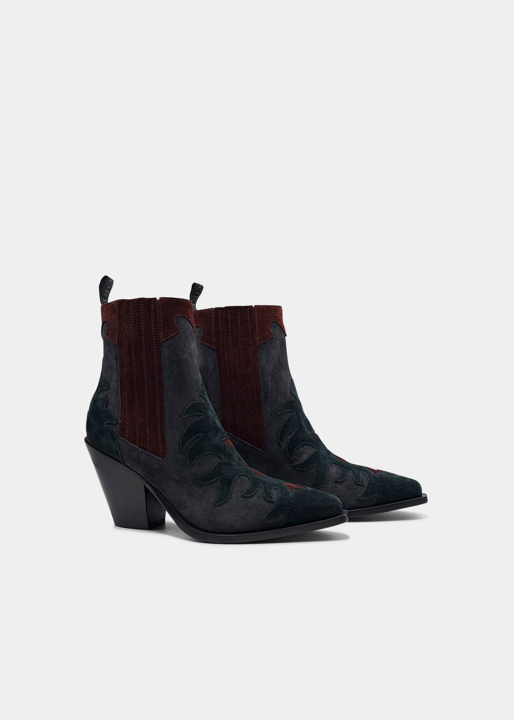 Boots Sartore Season SR3921 en velours gris, vert et bordeaux, vue 4 – boots femme | Ann Tuil