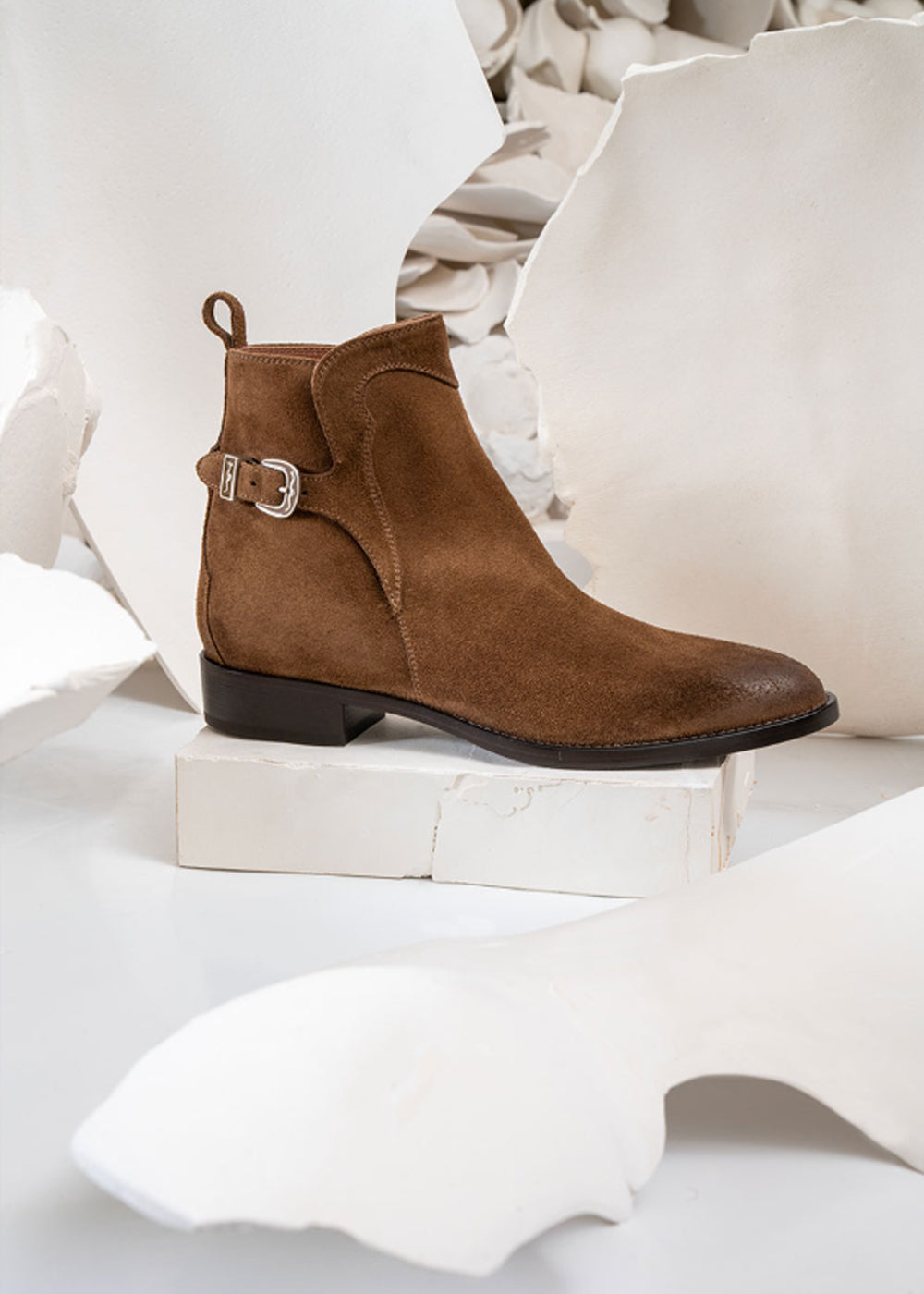 Boots Sartore Serena SR471109 en velours marron, vue 2 – boots femme | Ann Tuil