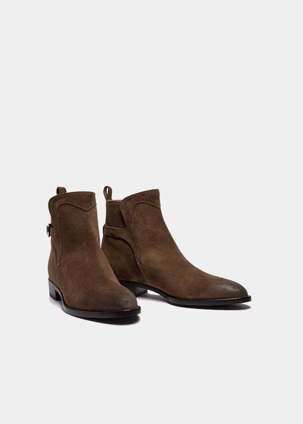 Boots Sartore Serena SR471109 en velours marron, vue 3 – boots femme | Ann Tuil