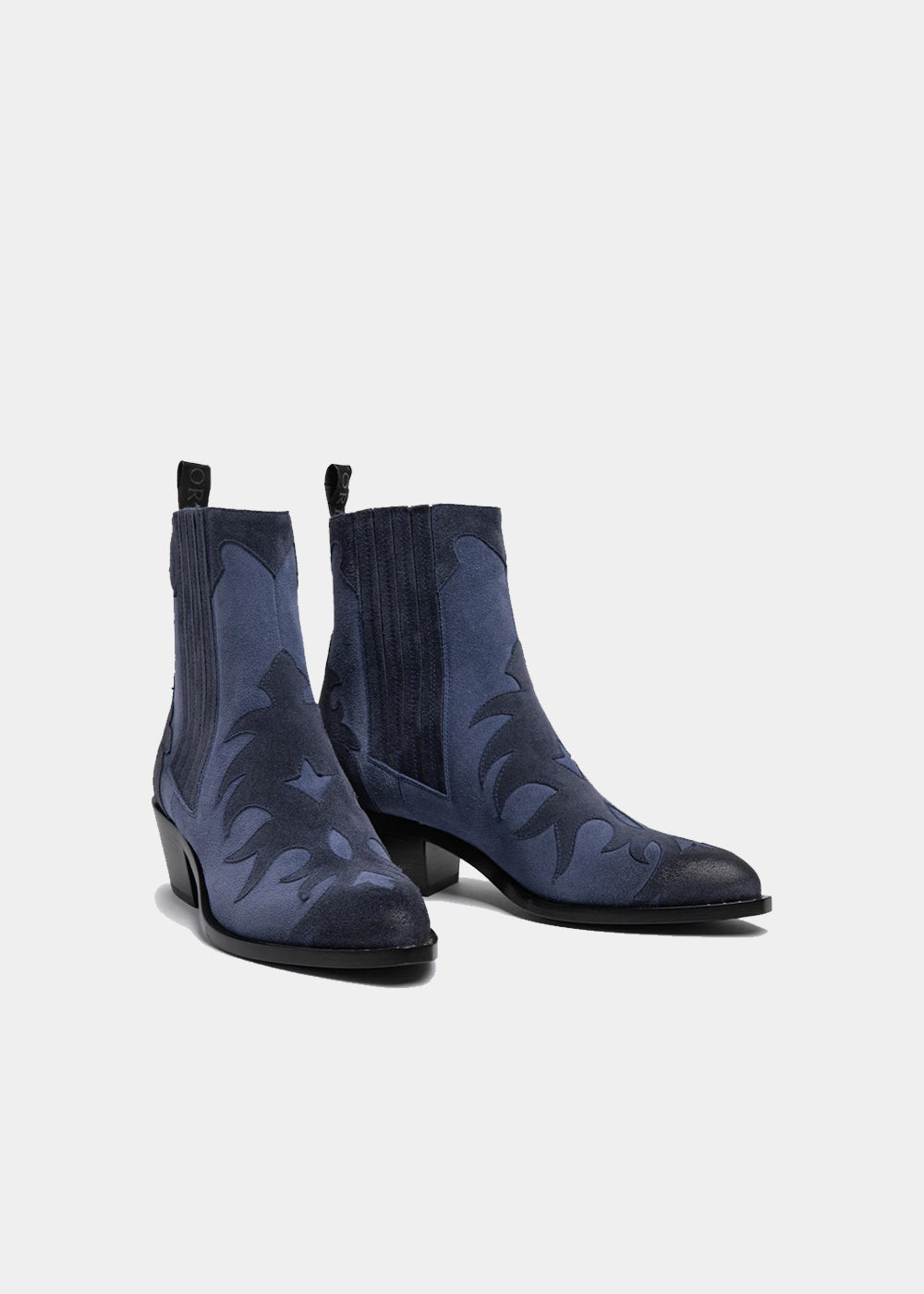Boots Sartore Soon SR3645 en velours bleu, marine et ciel, vue 2 – boots femme | Ann Tuil