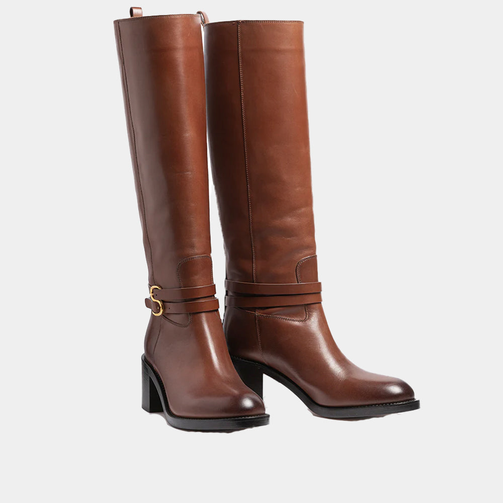 Bottes Sartore Souple SR4404 en cuir camel, vue 4 – bottes femme | Ann Tuil