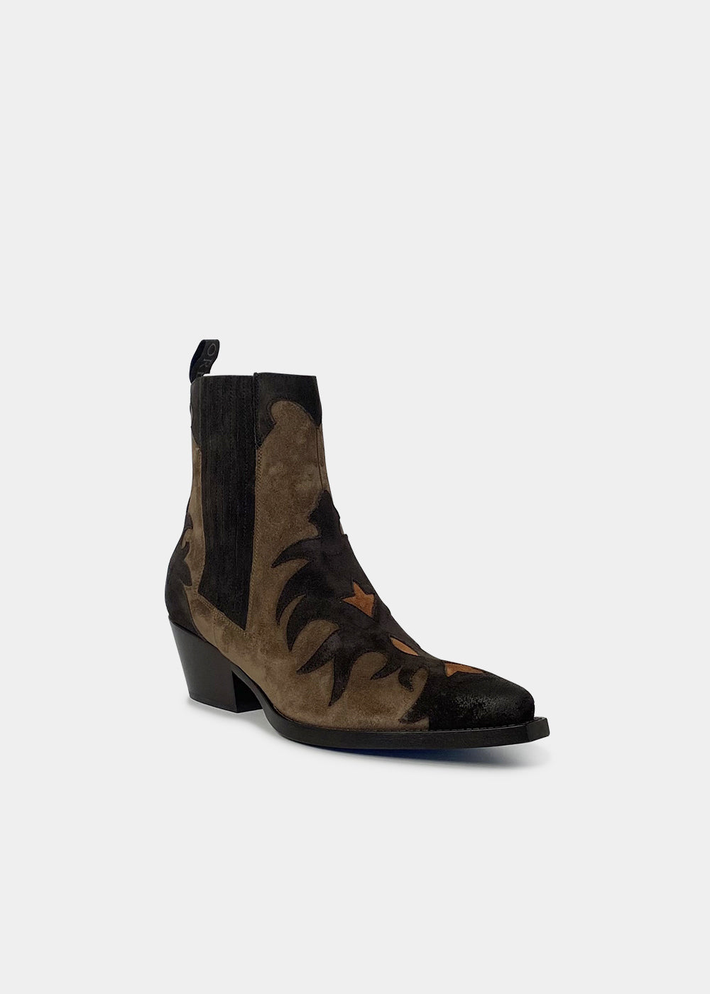 Boots Sartore Suncloud SR3651 en velours marron, marron clair et ocre, vue 2 – boots femme | Ann Tuil