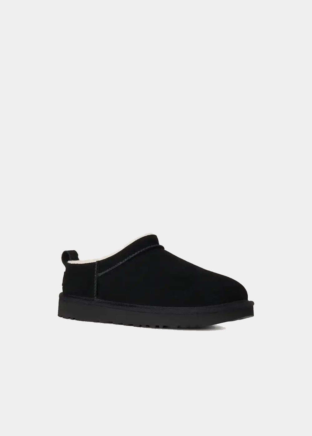 Mules UGG Classic Micro en velours et fourrure noir, vue 3 – chaussons mules fourrés femme | Ann Tuil