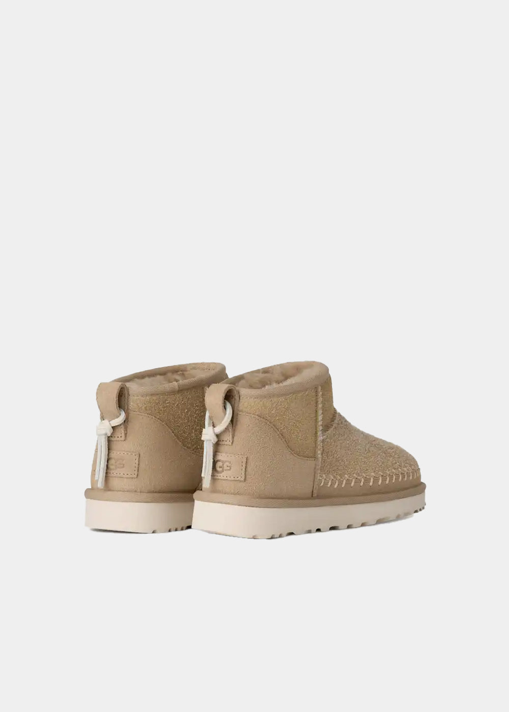 Boots UGG Classic Ultra Mini Biarritz en velours beige mustard seed, vue 6 – bottines fourrées femme | Ann Tuil