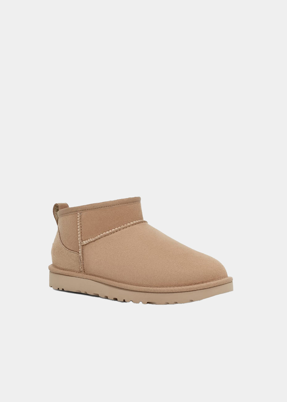 Boots UGG Classic Ultra Mini en velours beige sand, vue 2 – bottines fourrées femme | Ann Tuil