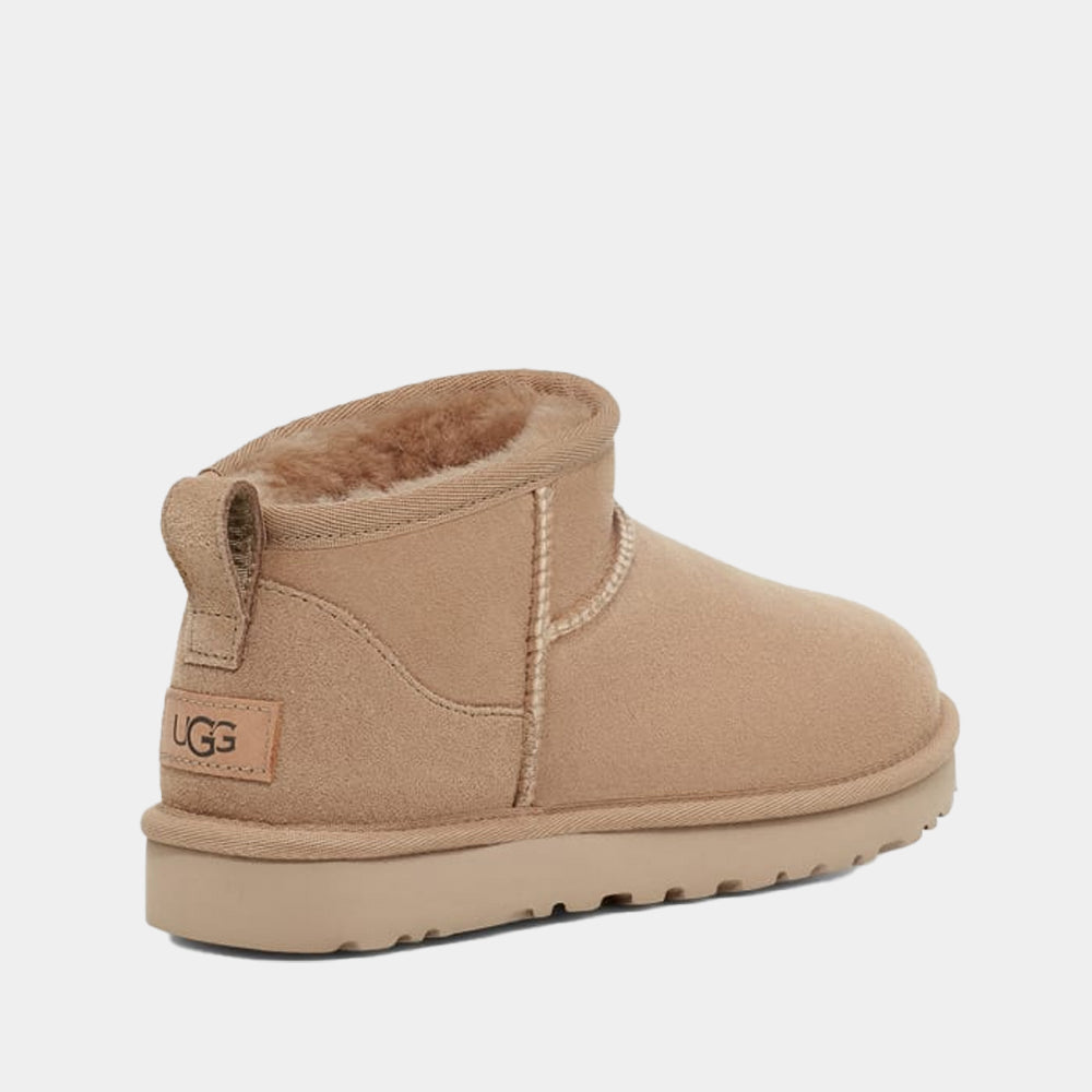 Boots UGG Classic Ultra Mini en velours beige sand, vue 5 – bottines fourrées femme | Ann Tuil