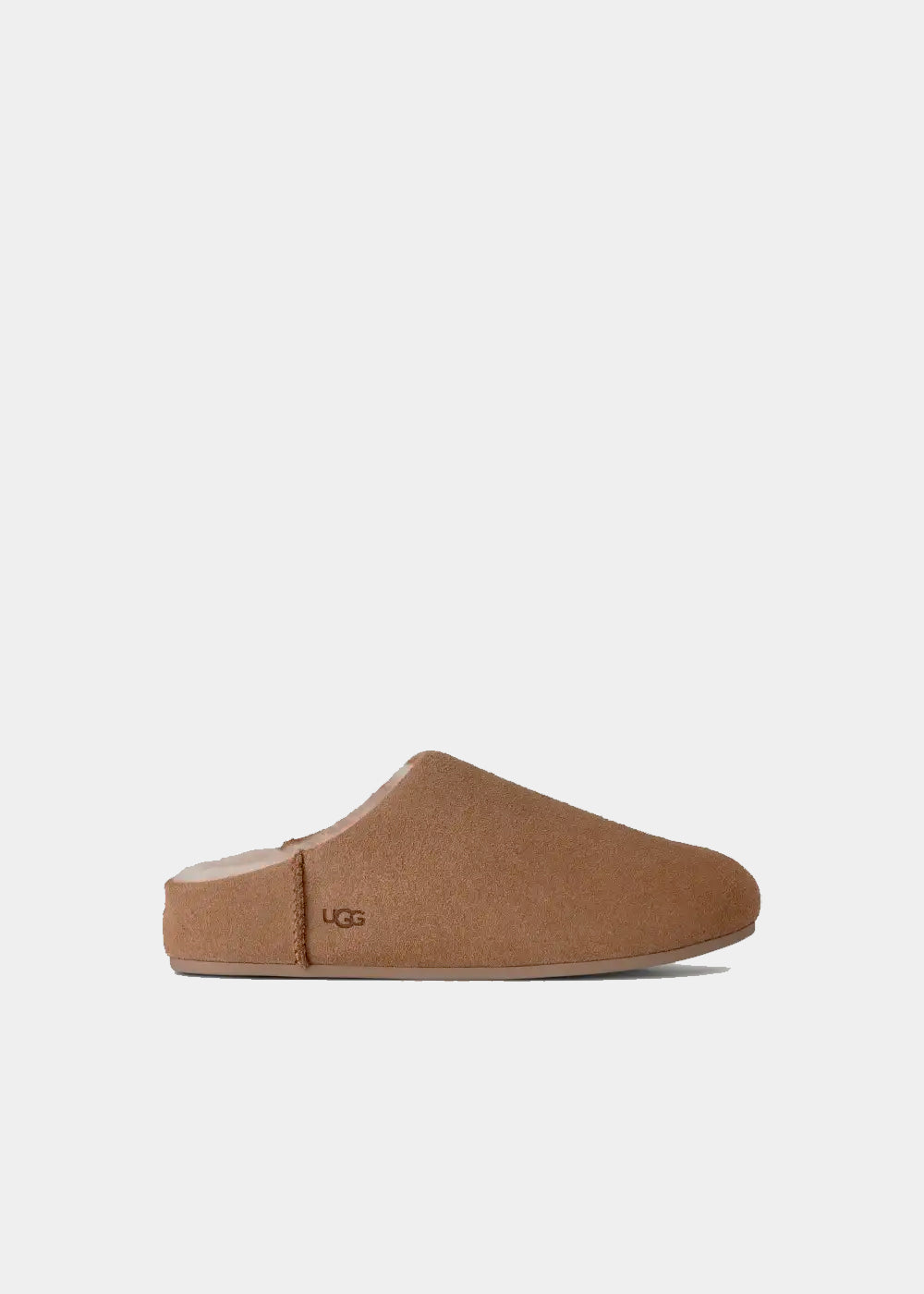 Slip-on UGG Elea en velours camel, vue de profil – mules sabots femme | Ann Tuil
