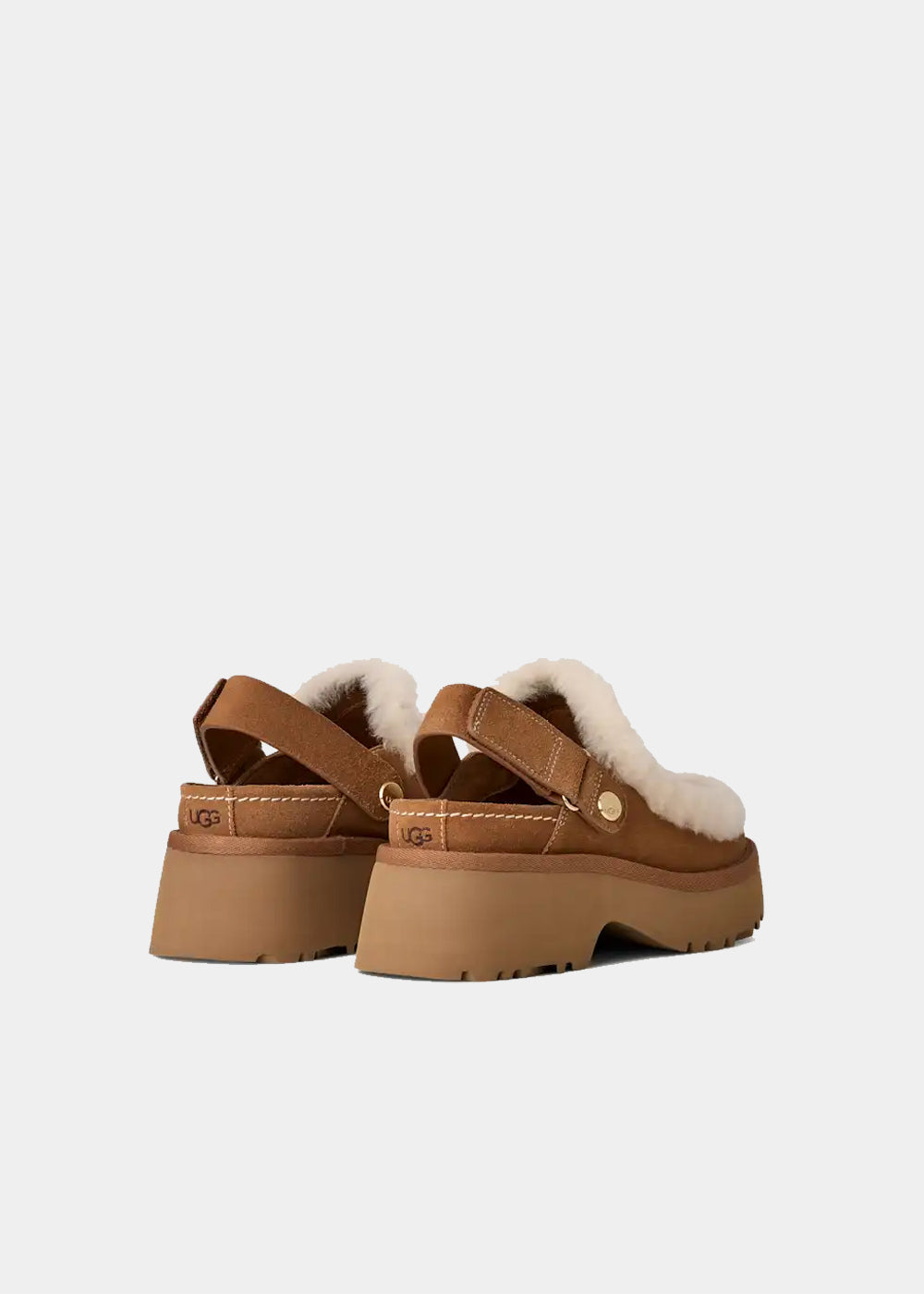 Sabots UGG Esmee Clog en velours camel, vue 7 – sabots fourrés femme | Ann Tuil