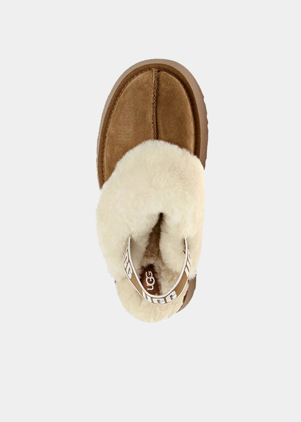 Mules UGG Funkette en velours camel, vue 3 – mules plateforme femme | Ann Tuil