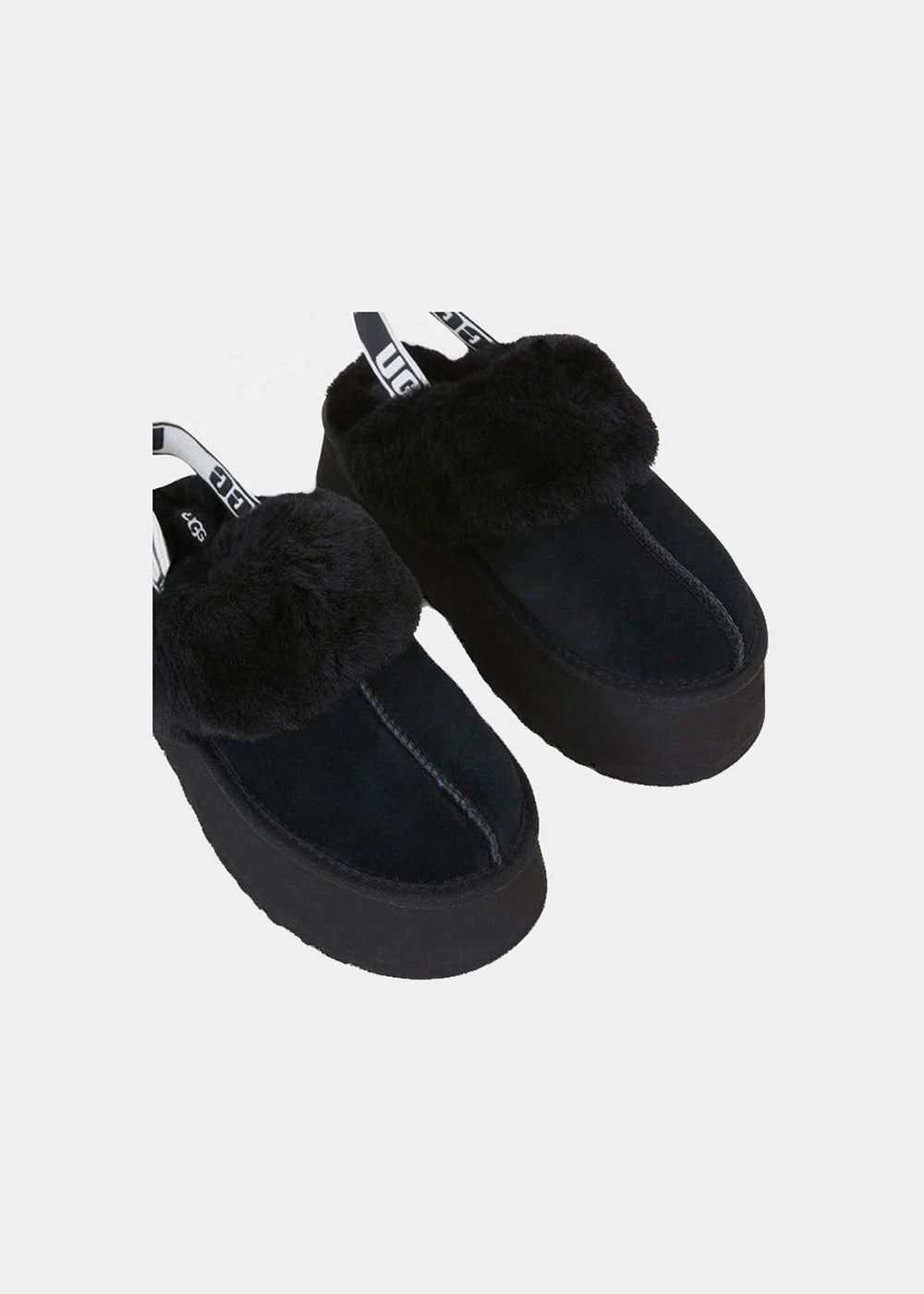 Mules UGG Funkette en velours noir, vue 2 – mules plateforme femme | Ann Tuil