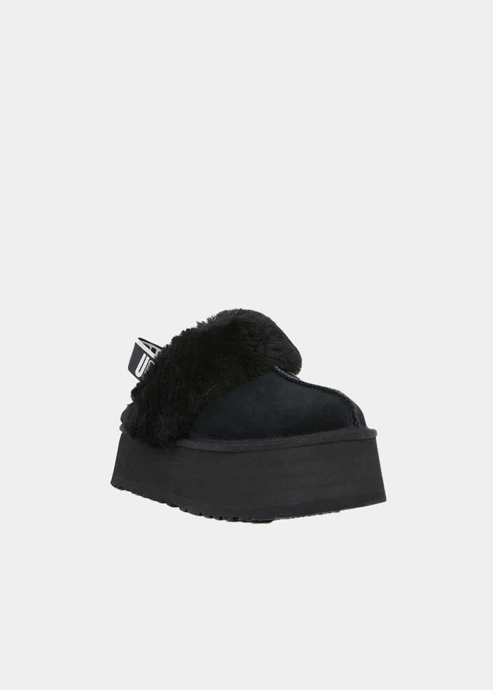 Mules UGG Funkette en velours noir, vue 3 – mules plateforme femme | Ann Tuil